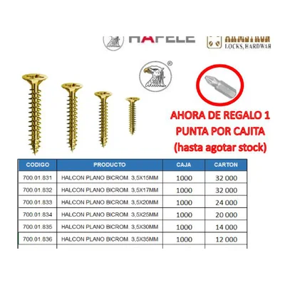Tornillo drywall autorroscante cabeza trompeta fosfatado - SKU 700.01.837