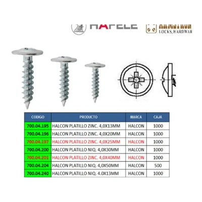 Tornillo cabeza avellanada para carpinteria y tabiqueria - SKU 700.04.195