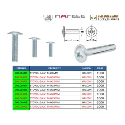 Tornillo autorroscante de alta resistencia para ensambles - SKU 700.06.001