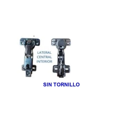 Bisag. neumat. clip-on niq.neg. 165° sin tornillo (lateral / central / interior) - SKU 100.01.093