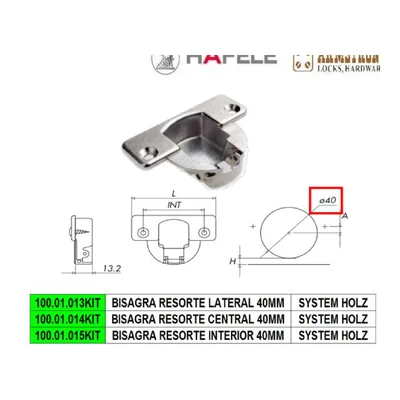 Bisagra resorte lateral 4omm - SKU 100.01.013KIT
