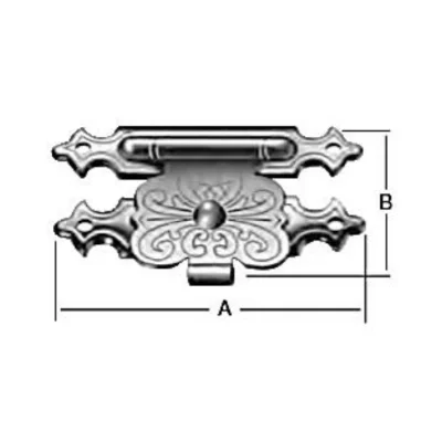 Broche decorativo para cofre y joyero acero 25x15mm alto 6mm (blister) - SKU 300.01.400