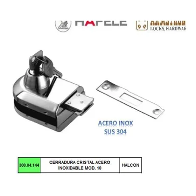 Cerradura cristal acero - SKU 300.04.144
