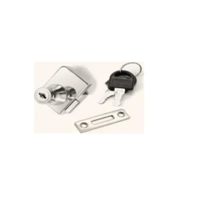 Cerradura cristal doble niquel - SKU 300.02.002