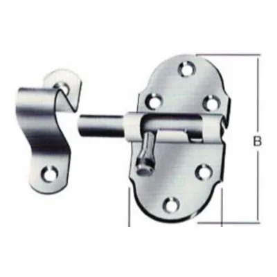 Cerrojo pasador ovalado de sobreponer con cerradero en acero zincado (torriegel oval) - SKU 500.12.237