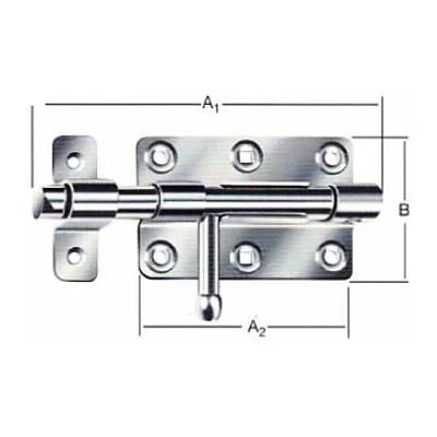 Cerrojo pasador tubular reforzado con placa base cuadrada en acero zincado (stallriegel) - SKU 500.12.243