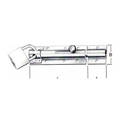 Cerrojo tubular reforzado con portacandado y cerradero de caja en acero zincado - SKU 500.12.253