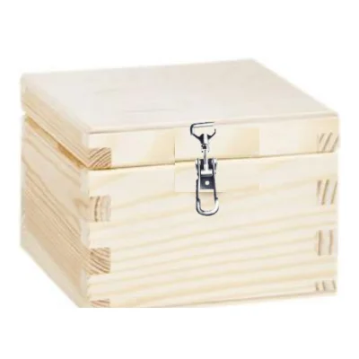 Cierre tensor de palanca ajustable con gancho roscado para cajas y baúles en acero 130x46mm - Aplicación instalado en cofre de madera