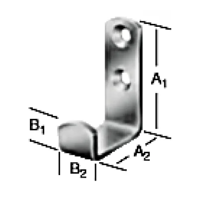 Gancho percha simple en j para pared en acero zincado 49x36x15mm - SKU 500.07.209