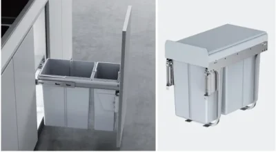 Basurero doble extraíble 10l-20l 300mm - SKU SL-BASUDOBEXT-KOV