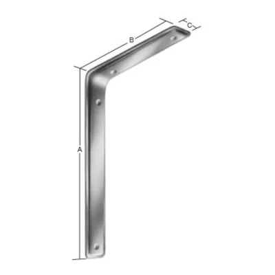 Ménsula soporte de diseño redondeado serie 3f en acero 30-65kg - Esquema de cotas acotado