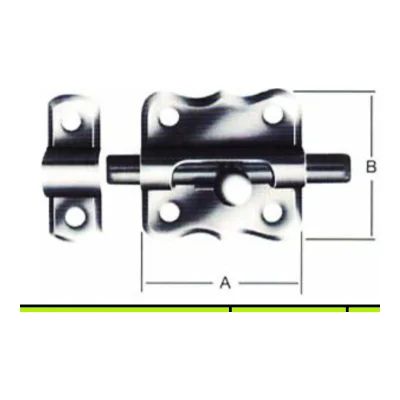 Mini cerrojo pasador decorativo con placa ondulada en acero zincado (kajütenriegel) - SKU 500.12.244