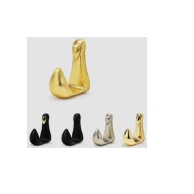 Perchero doble moderno (oro cepillado / negro mate / negro+oro / niquel cepillado / oro pulido) - SKU 500.02.639
