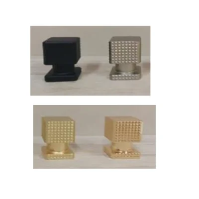 Perilla cúbica texturizada 15mm / 18mm / 21mm (negro mate / niq.cepillado mate / oro cepillado / oro brillante) - SKU 900.03.210