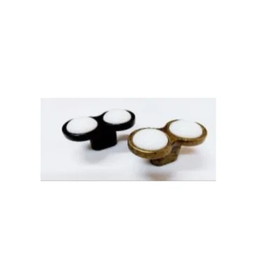 Perilla doble con cerámica (bronce ant. oscuro / negro mate) - SKU 900.03.230