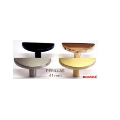 Perilla media luna 41mm (negro mate / niq.cepillado mate / oro / oro cepillado) - SKU 900.03.283