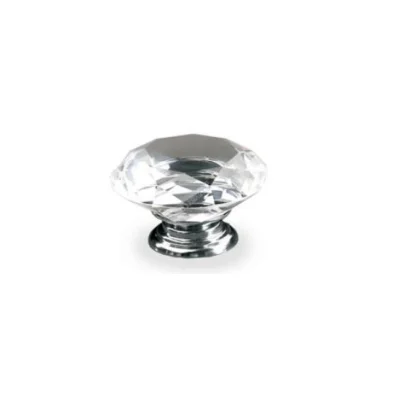 Perilla zamac+vidrio diamante cromo (w30*h28mm - w60*h45mm) - SKU 900.03.310