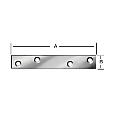 Platina de unión recta perforada acero 80x15mm esp. 2.0mm - SKU 500.02.312