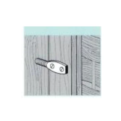 Pletina recta de fijación con espiga roscada para madera 85mm (pala 45x15mm) acero bicromatizado - Vista técnica secundaria