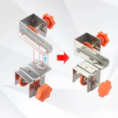 Abrazadera 2 en 1 para tapa de cajón y corredera ac. inox. - SKU M81