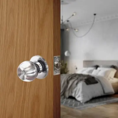 Chapa de pomo p/dormitorio ac. inox. 201sus - Vista técnica secundaria