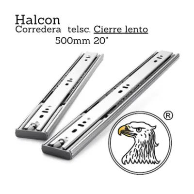 Corredera telsc. cierre lento 1.0*1.2mm 500mm 20" - SKU EBC49
