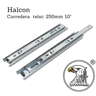 Corredera telsc. pesada 1.0x1.2mm 250mm 10" - SKU EBC58