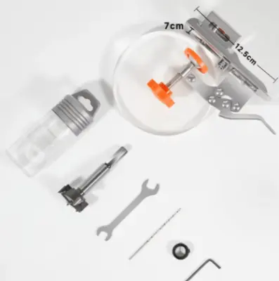 Kit plantilla para bisagra 35mm carpintería, perforadora, localizadora, ac. inox. - Vista técnica secundaria