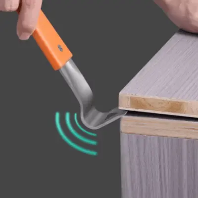 Palanca raspador de instalación de puerta de madera acero inoxidable - Vista técnica secundaria