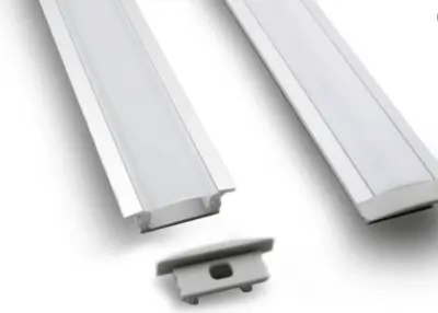 Perfil de aluminio difusor empotrable o embutido para cinta led 2mt. - SKU EP10