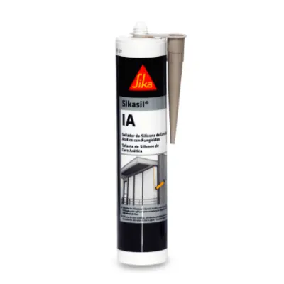 Silicona acética para vidrios sikasil ia gris 280 ml