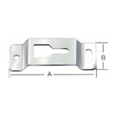 Soporte colgador puente tipo cerradura en acero inoxidable sus 304 74x32mm esp. 1.35mm - SKU 500.03.328