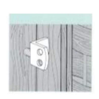 Escuadra angular con espiga roscada para madera 35x30x40mm rosca 45mm acero bicromatizado - Montaje esquinero en travesaño de valla de madera