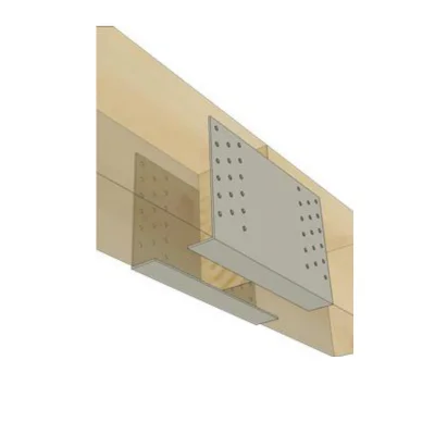 Soporte estribo envolvente tipo u para viga de cuelgue en madera acero zincado (120x180mm y 140x180mm) - Vista técnica secundaria