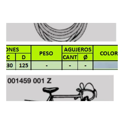 Soporte colgador mural para bicicleta en pletina de acero galvanizado 260mm - Aplicación sosteniendo bicicleta de paseo en pared