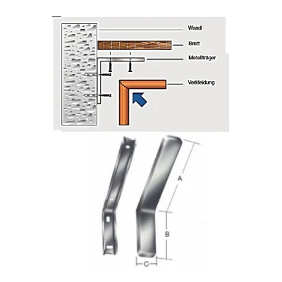 Soporte oculto para repisa con funda embellecedora en acero 190x118mm - SKU 500.07.440