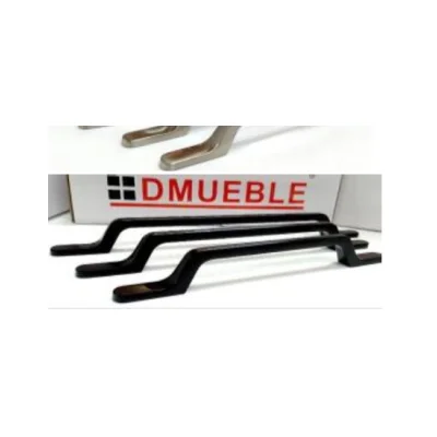 Tirador alum. curvo con pie (niq.cepill. 192/258mm / neg.mat. 96/160mm a 192/258mm) - SKU 900.01.819