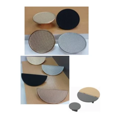 Tirador circular y semicircular texturizado (16mm / 64mm - negro / níquel / oro / oro cep.) - SKU 900.05.1462