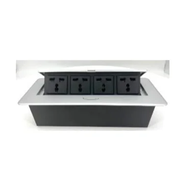 Toma mesa 4univ. 265*118*68mm (plata / negro) - SKU 600.02.202