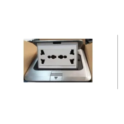 Toma mesa 2univ. 120*120mm (blan/plata / blan/neg.) - SKU 600.02.214