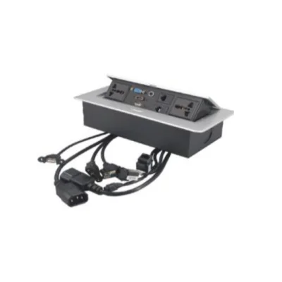 Toma multimedia 2univ.1vga.1hdmi.1usb.audio.2red 265*118*68mm (plata / negro) - SKU 600.02.208