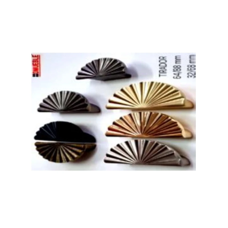 Tirador abanico plisado 64/88mm y 32/68mm (bronce ant. / negro mate / niq.ant. / niq.cep. / oro brill. / oro cep.) - Código SKU 900.05.1135