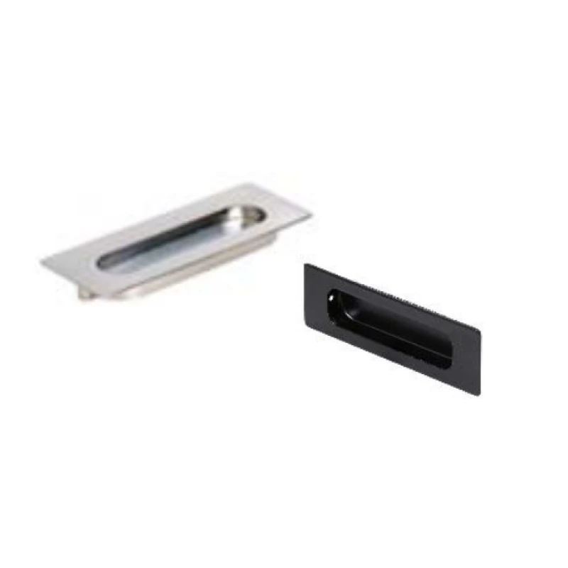 Tirador embutido tipo tina rectangular (níquel cep. / cromado / sus201 neg.) - Código SKU 900.04.001