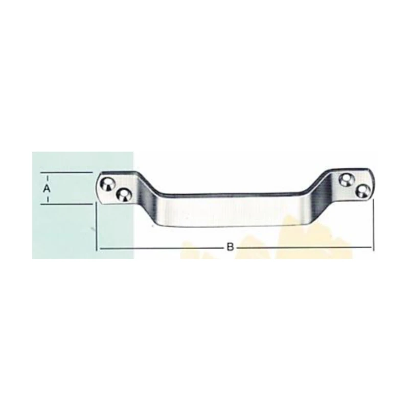 Tirador industrial plano de acero esp. 4.0mm (110x13.5mm / 160x20mm) - Código SKU 900.01.810