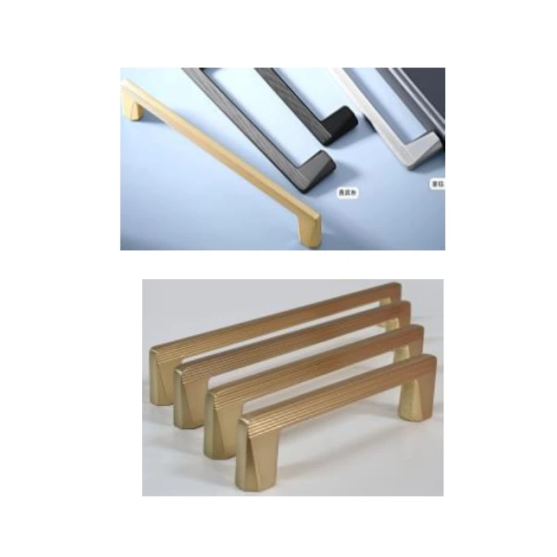 Tirador puente estriado (negro mate / niq.cepillado / oro brillante / oro satinado - 96mm a 192mm) - Código SKU 900.01.757