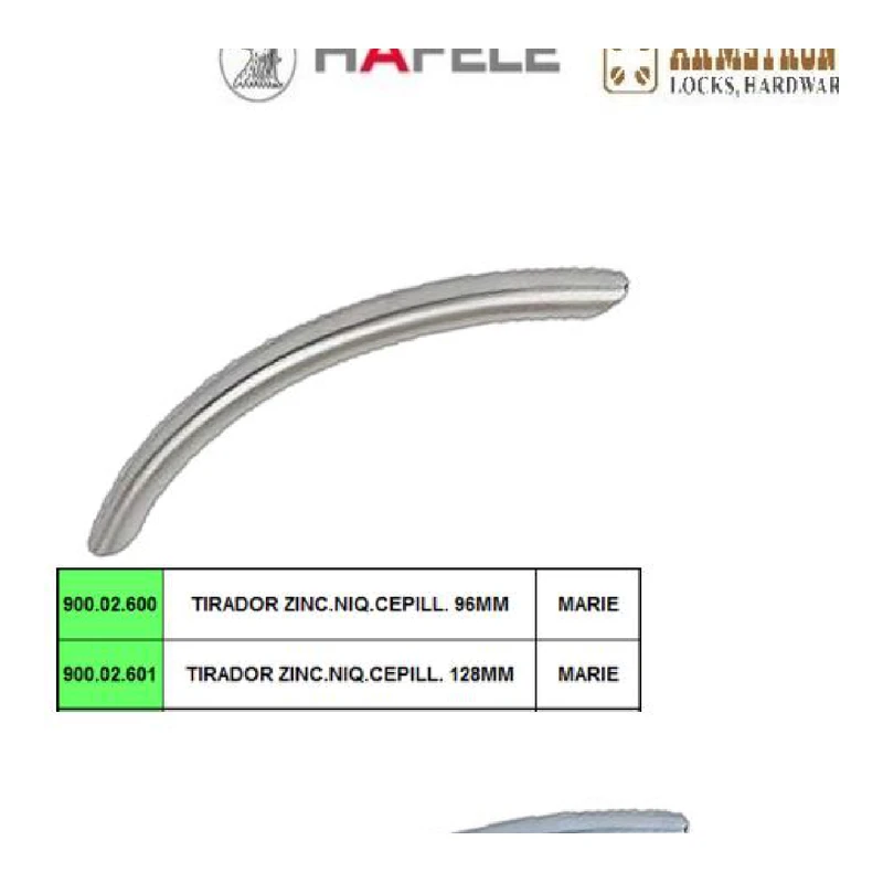 Tirador zinc niq cepill. 96mm - Código SKU 900.02.601
