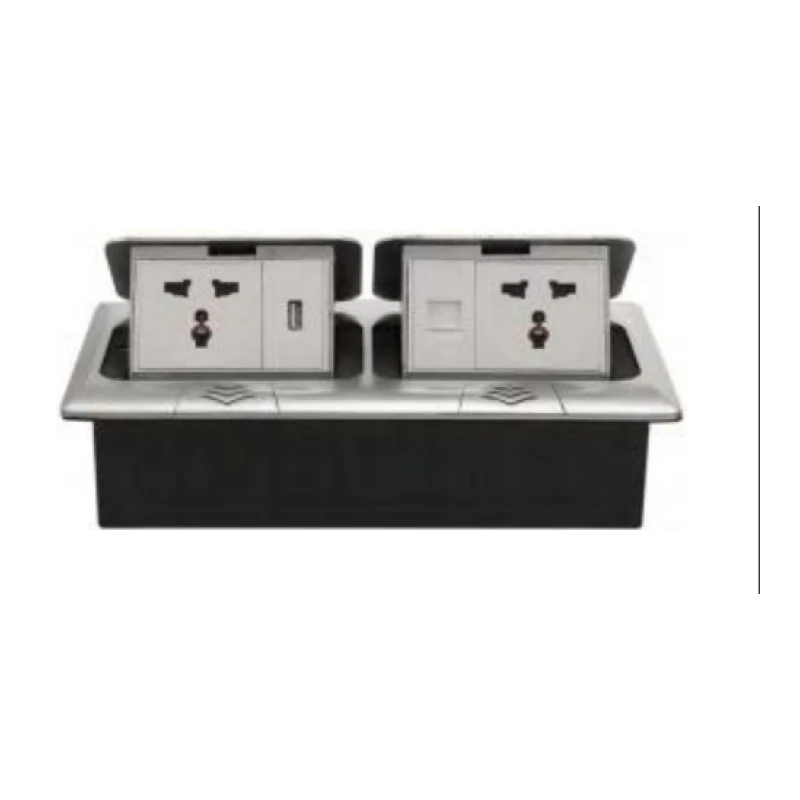 Toma mesa 2u.1usb 1red 120*220mm (blan/plat. / blan/neg.) - Código SKU 600.02.216
