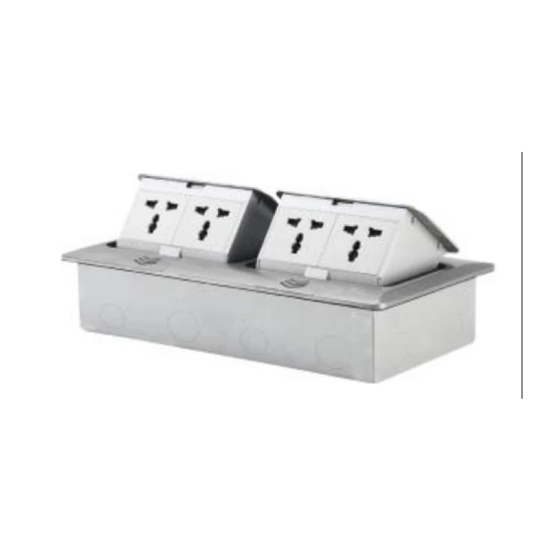 Toma mesa 4univ. 120*220mm (blan/plata / blan/neg.) - Código SKU 600.02.218