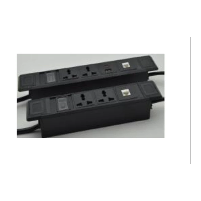 Toma 2univ.1usb a+c 20w 1cat6a 258*54*38mm (neg. / bla.) - Código SKU 600.02.231