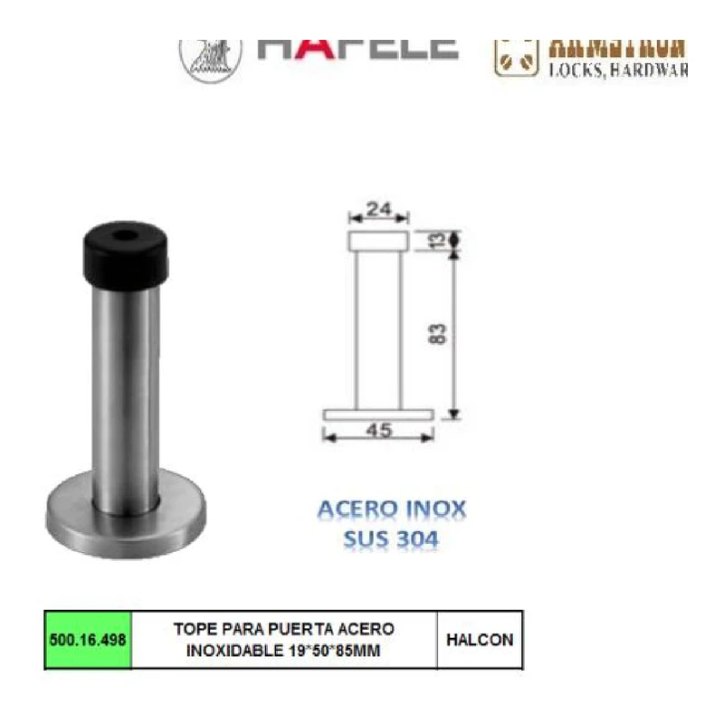 Tope para puerta acero - Código SKU 600.16.498